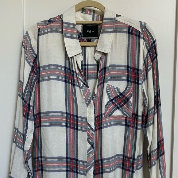 Rails White/plaid button up blouse - Picture 2 of 4